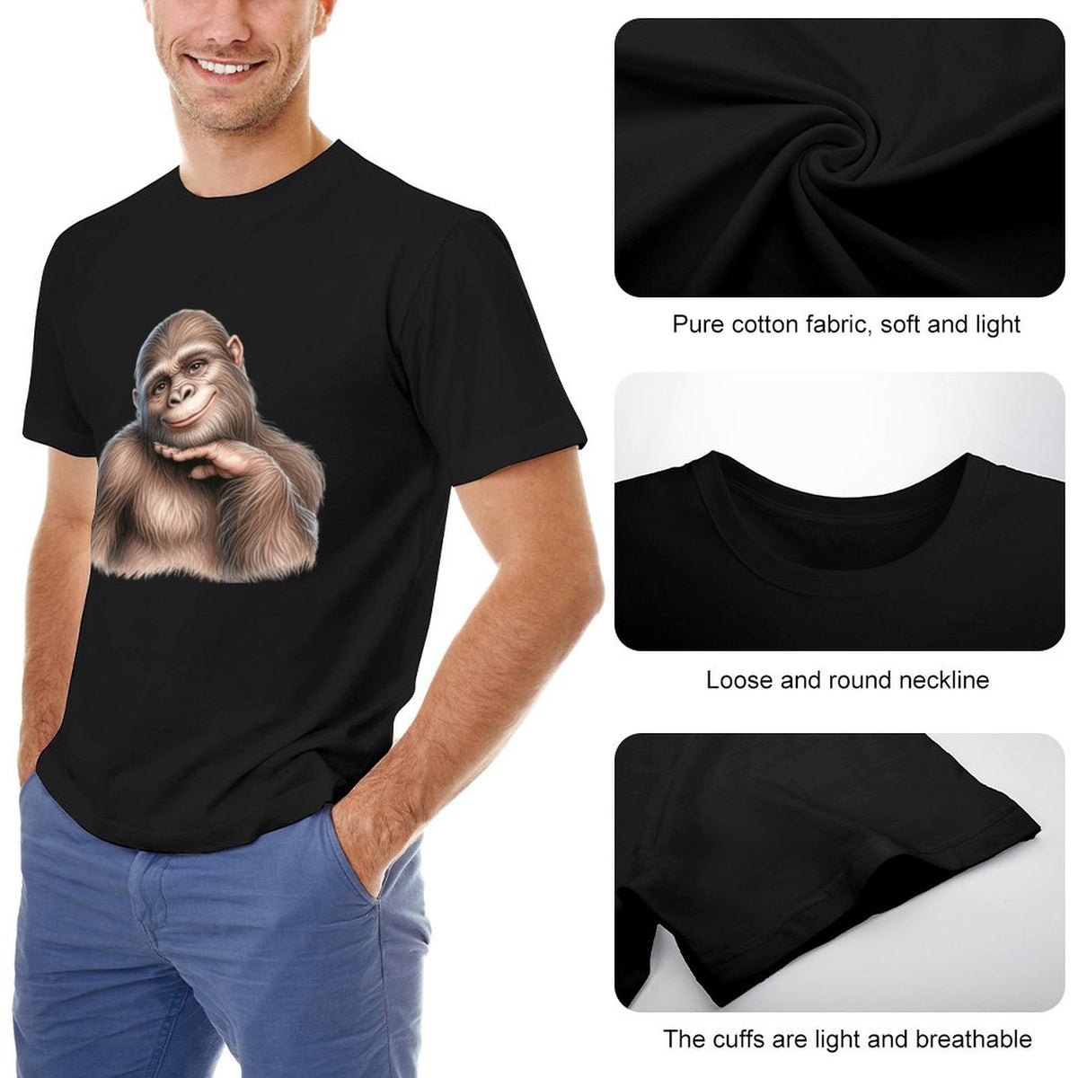 Bigfoot, Sasquatch, female, Short Sleeve Cotton T-shirt