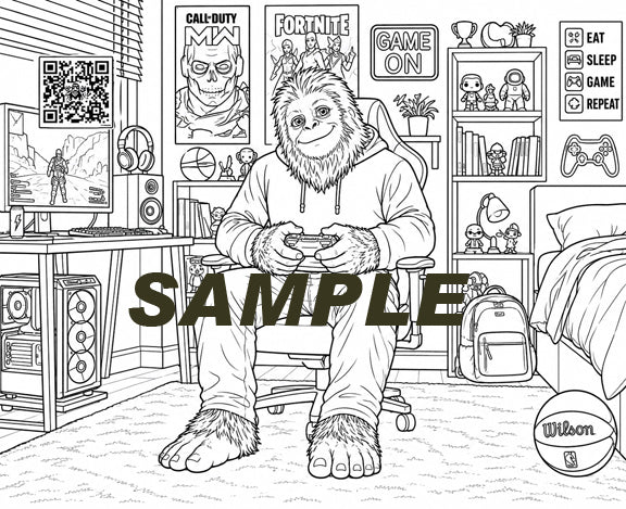 Sasquatch Coloring Book - Family Images- 16 images