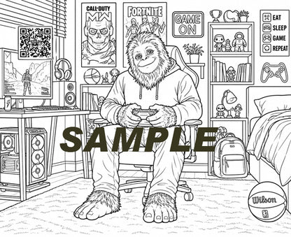 Sasquatch Coloring Book - Family Images- 16 images