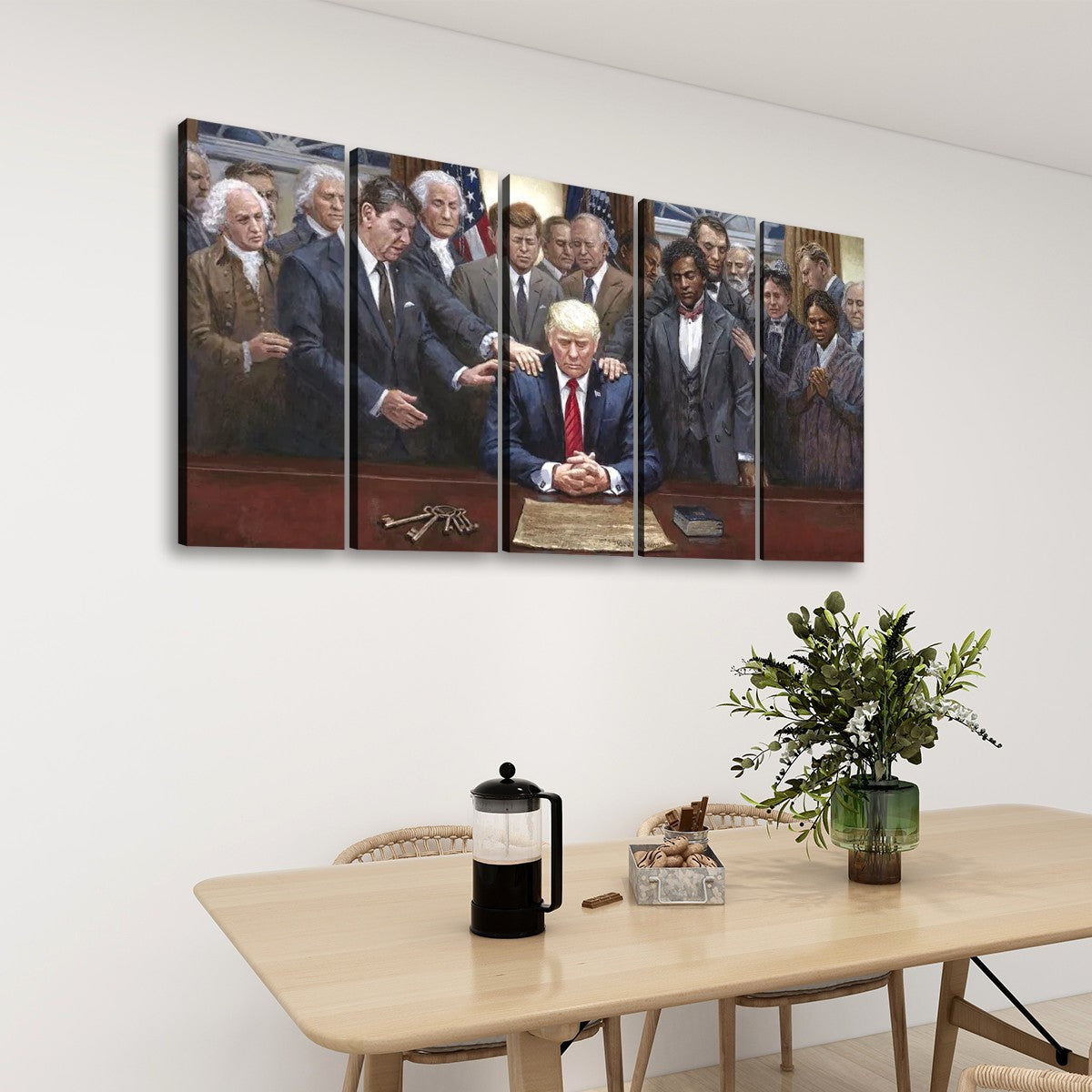 Donald Trump inauguration Past Presidents, 5 Panels Canvas Prints Wall Art