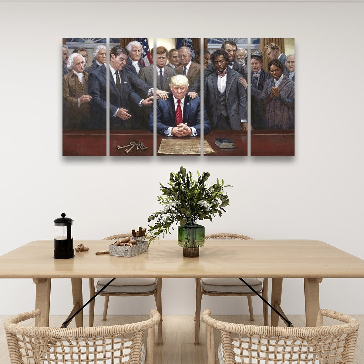 Donald Trump inauguration Past Presidents, 5 Panels Canvas Prints Wall Art