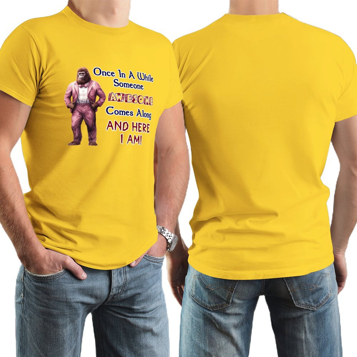Sasquatch, Bigfoot "Once is a while...", Cotton Short Sleeve T-shirt