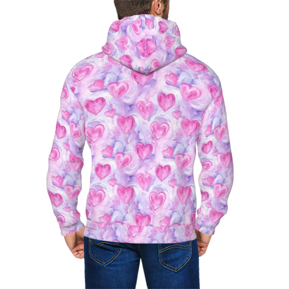 Skulls & Roses on Hearts, Adult Zip Up Hoodie