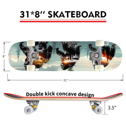 Sasquatch Landscapes, High Density 7 Layer Skateboard, Made In USA