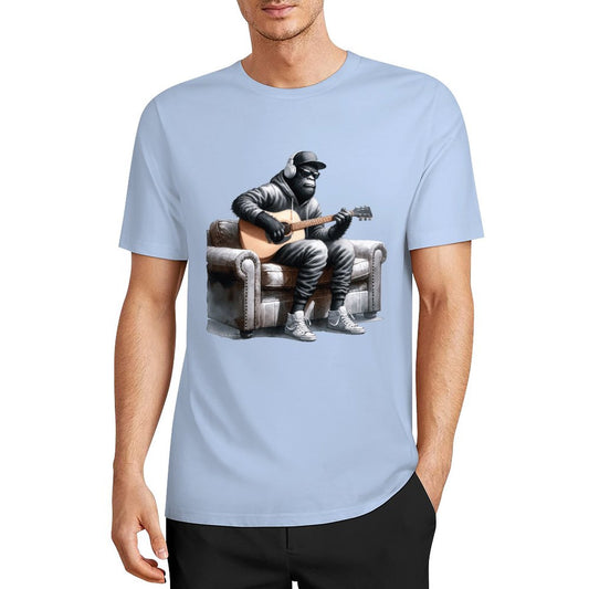 Bigfoot - Sasquatch Play Guitar Short Sleeve Cotton T-Shirt