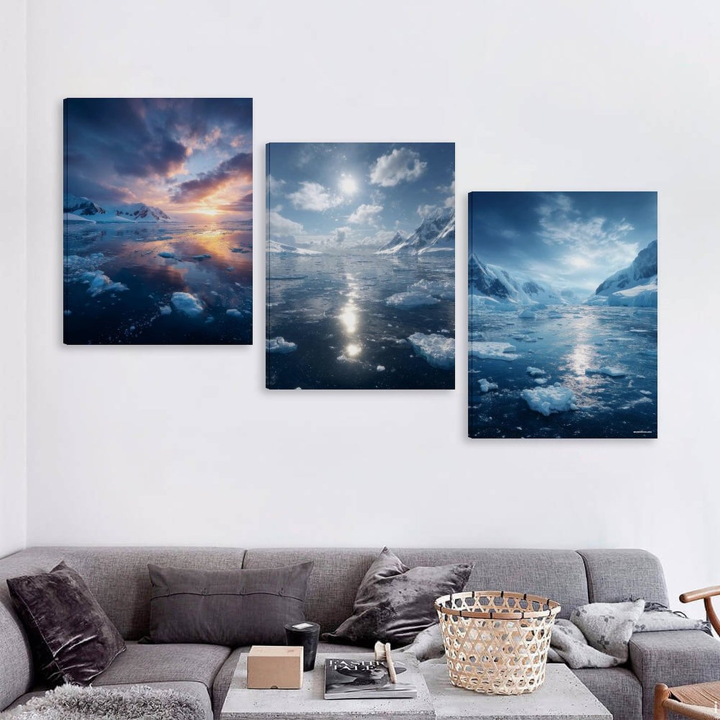 Arctic Beauty Canvas Wall Art - 12”x 16” or 18”x24” (x 3) - Made In USA