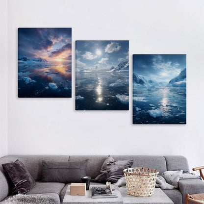 Arctic Beauty Canvas Wall Art - 12”x 16” or 18”x24” (x 3) - Made In USA