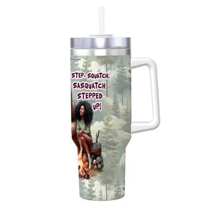 Sarcastic Sasquatch 40 oz Stainless Steel Travel Coffee Mug with a Straw, Bigfoot