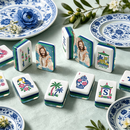 Jesus Chinoiserie Chic American Mahjong Tiles