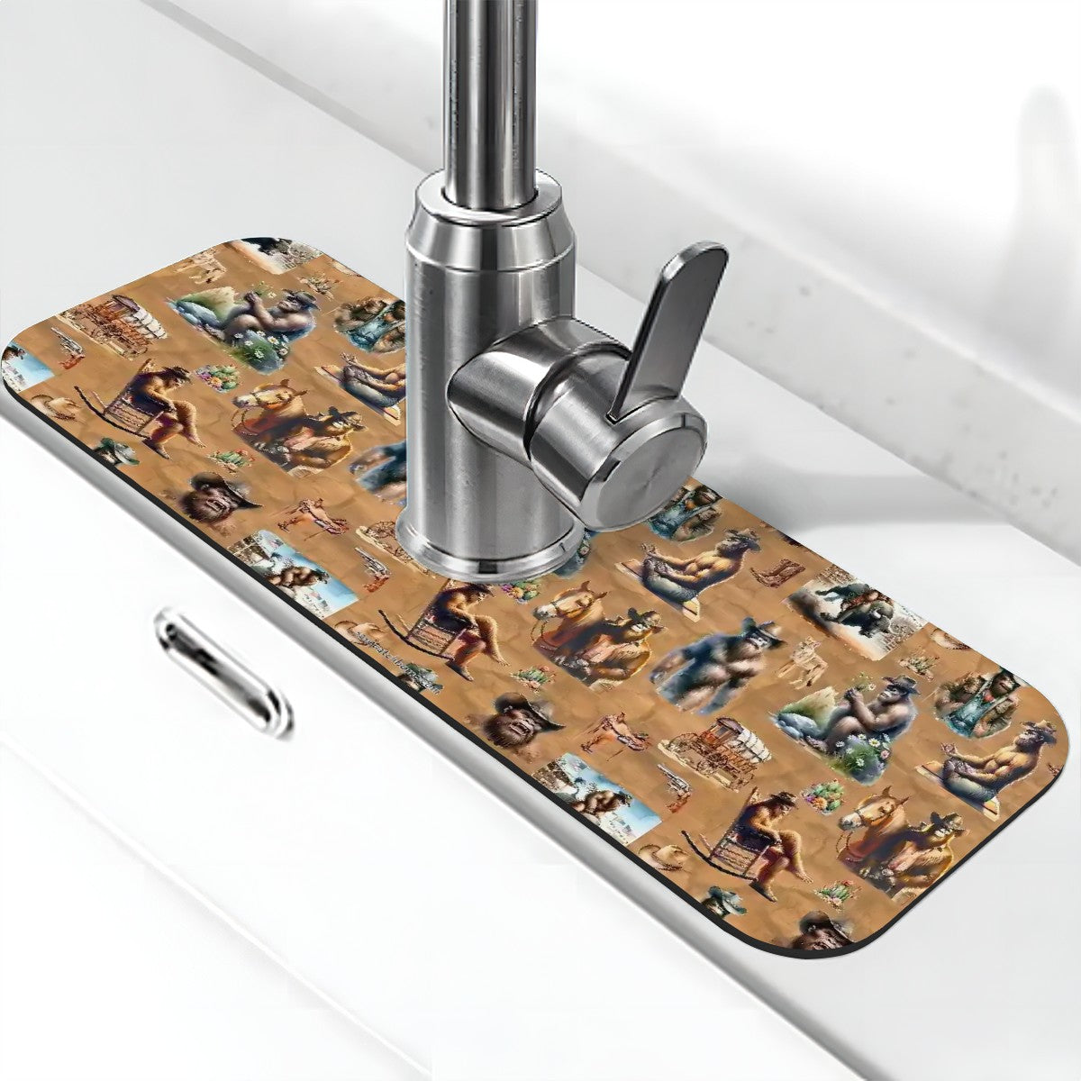 20 Bigfoot / Sasquatch Designs, Faucet Mat