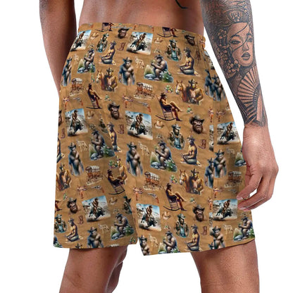 10 Bigfoot / Sasquatch Designs, Men’s Polyester, pocketed, pajama Shorts