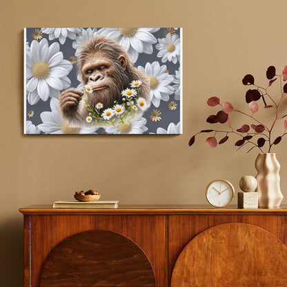 Sasquatch "Smell the Flowers" Hanging Poster (Horizontal 3:2)-12x18 inch/ 8x12 inch