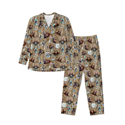 Long Sleeved Pajamas for Men - 19 Sasquatch, Bigfoot DESIGNS, Men's Bigfoot Pajamas,