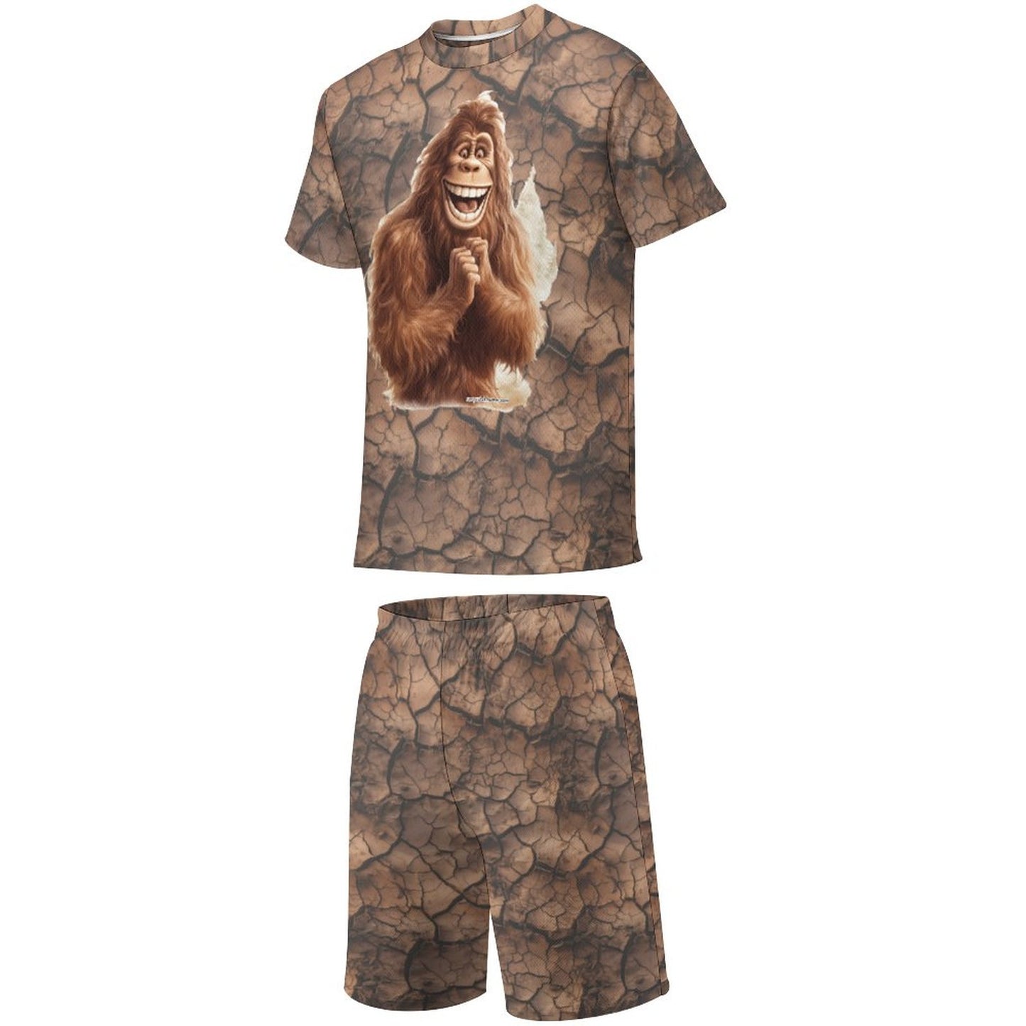 Excited Ssaquatch, Bigfoot, T-shirt Shorts Set