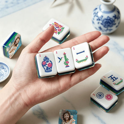 Jesus Chinoiserie Chic American Mahjong Tiles