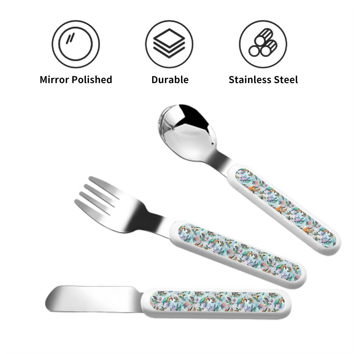 10 Animal Themed Kids Straight Handled Cutlery Set