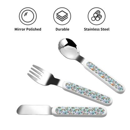 10 Animal Themed Kids Straight Handled Cutlery Set