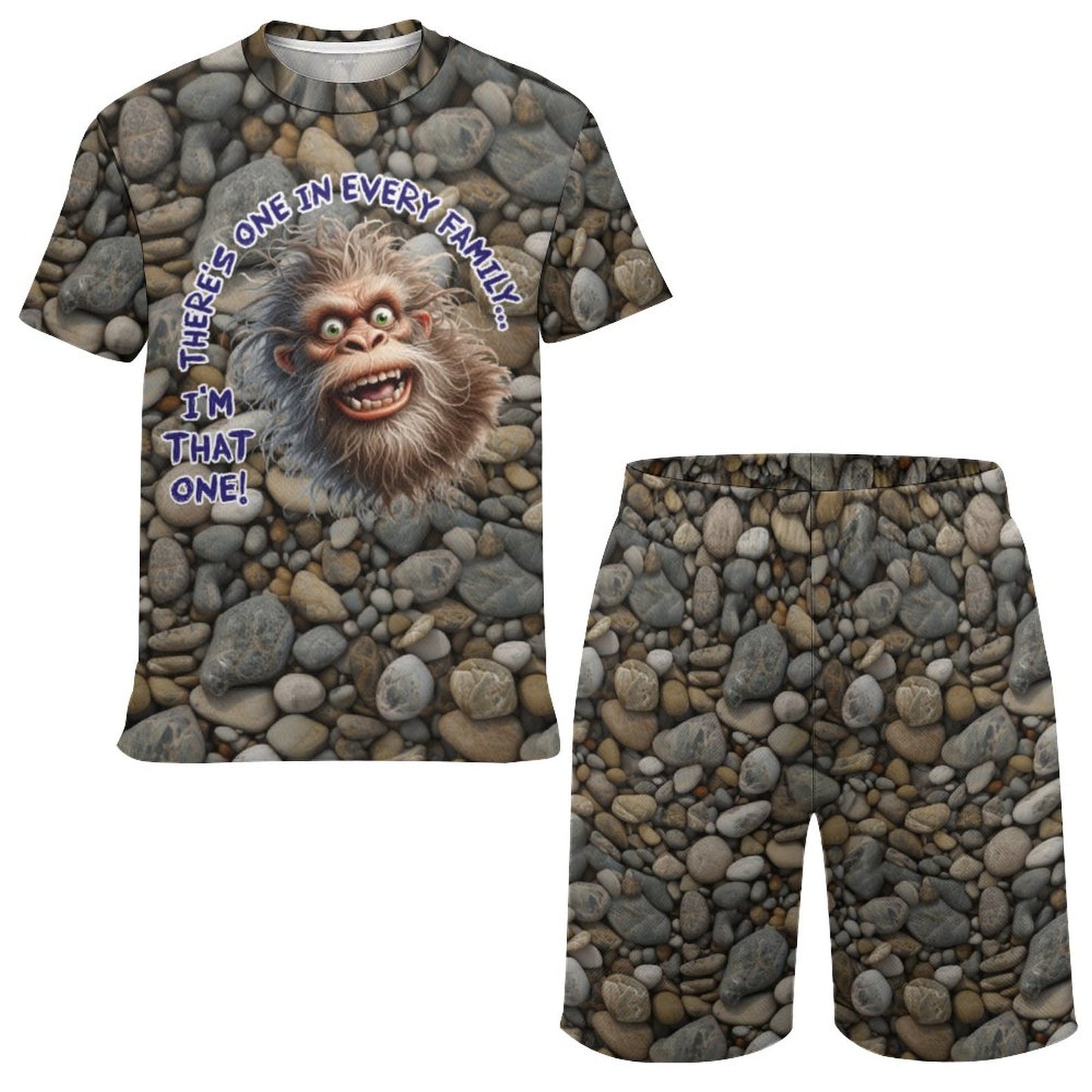 Bigfoot, Sasquatch, "There's one in every family..",  Children's T-shirt & Shorts Set