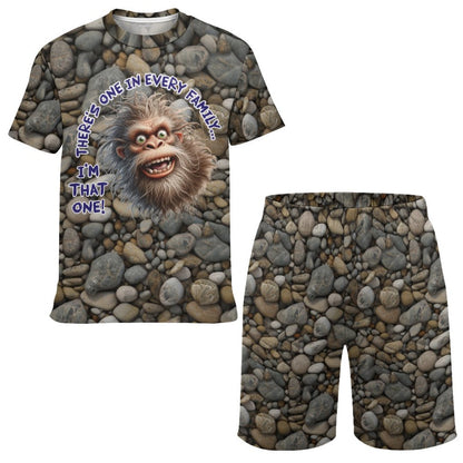 Bigfoot, Sasquatch, "There's one in every family..",  Children's T-shirt & Shorts Set