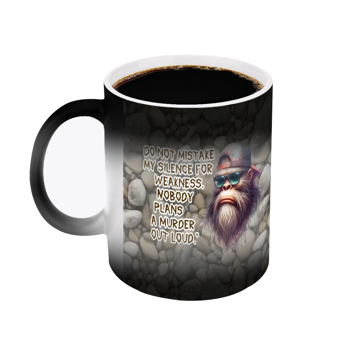 Sarcastic Sasquatch, "Mistake, Silence " Color Changing 11oz MugColor Changing 11oz Mug, Coffee Cup