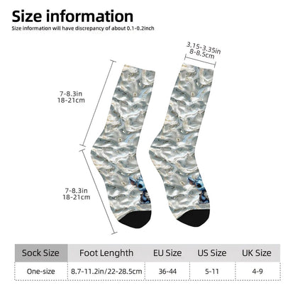 Baby Dragon on Silver, Polyester Crew Socks