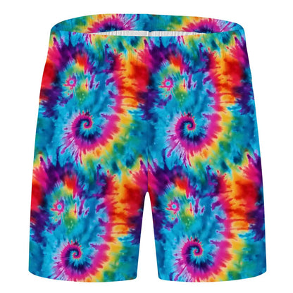 10 New Tie Dye Designs, Men’s Polyester, pocketed, pajama Shorts