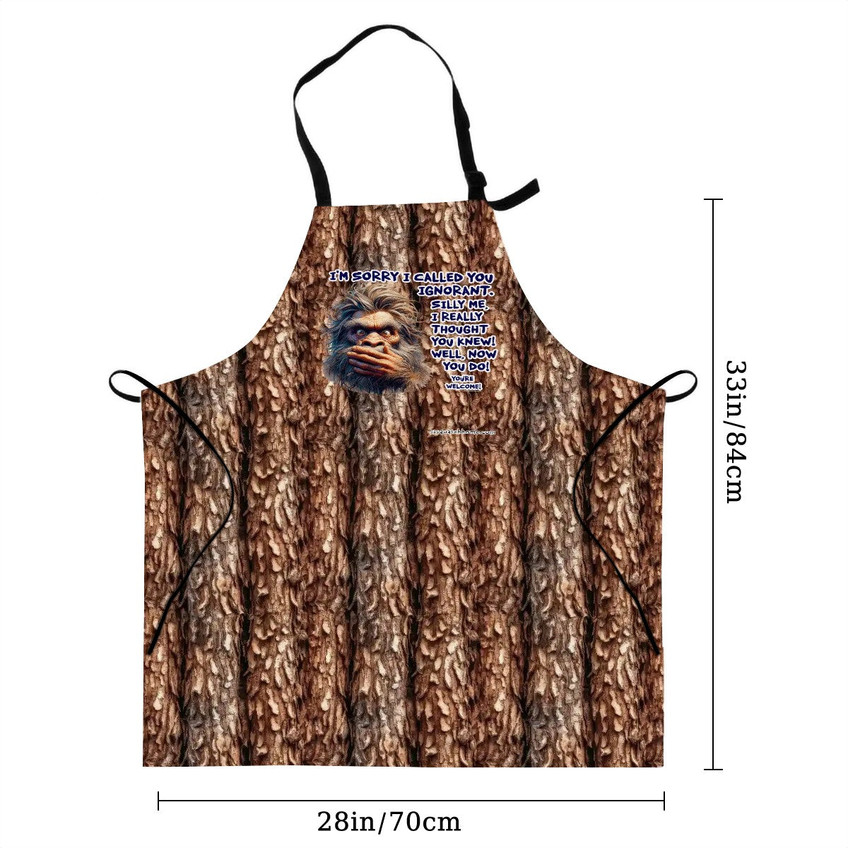 Bigfoot "I'm sorry I called you Ignorant" - Waterproof Apron with Pockets, grilling