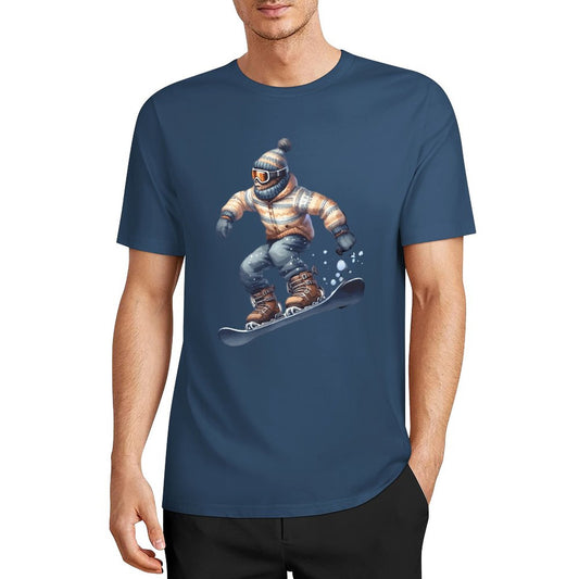Bigfoot - Sasquatch Snowboarding Short Sleeve Cotton T-Shirt
