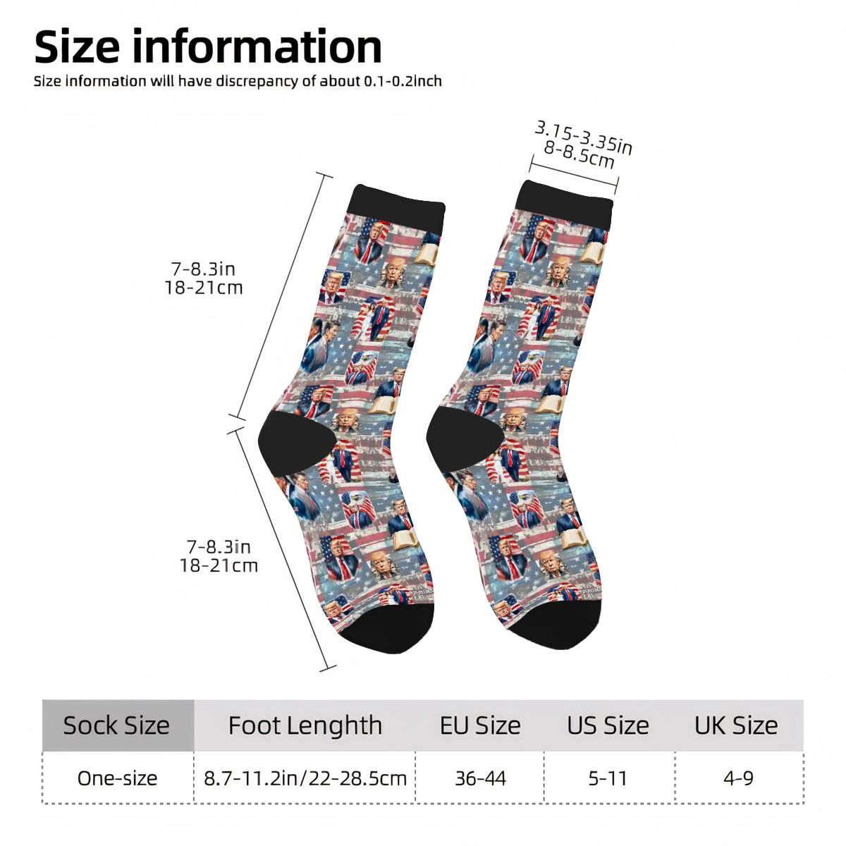 Donald Trump, MAGA, 19 Designs - Polyester Crew Socks, MAGA Socks, Patriotic Socks, Ankle Socks