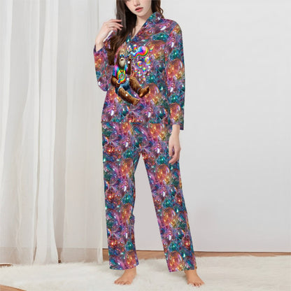 Hippie Bigfoot Sasquatch, Women’s Long Sleeved Pajama Set