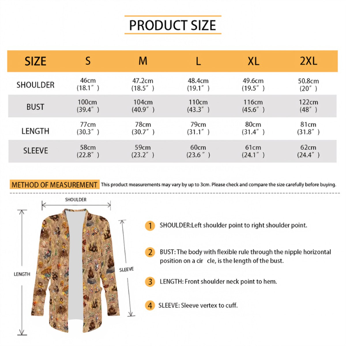 21 Bigfoot Sasquatch Designs, Women’s long sleeved cardigan, sweater vest