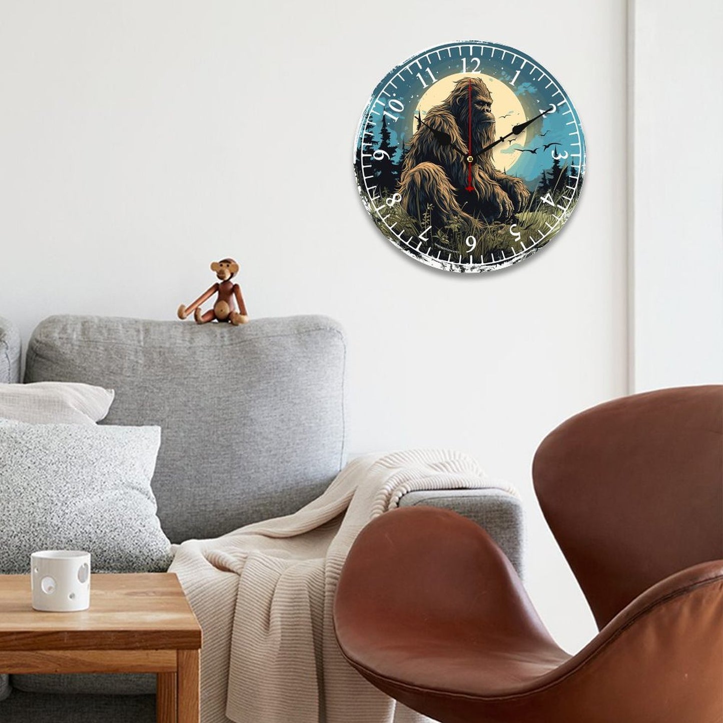 Sasquatch Wooden Wall Clock- Made in USA