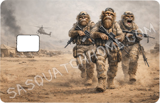 Durable Bigfoot 17 Vinyl Credit Debit Card Skin Cover - Sasquatch Soldiers