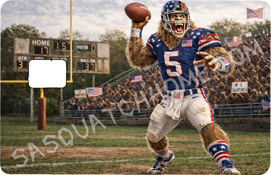 Durable Bigfoot 18 Vinyl Credit Debit Card Skin Cover - Sasquatch Football 1