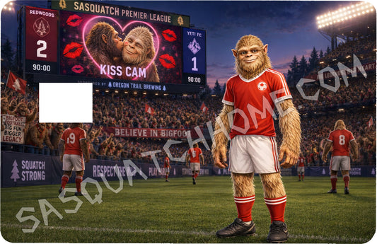 Durable Bigfoot 28 Vinyl Credit Debit Card Skin Cover - Soccer Squatch