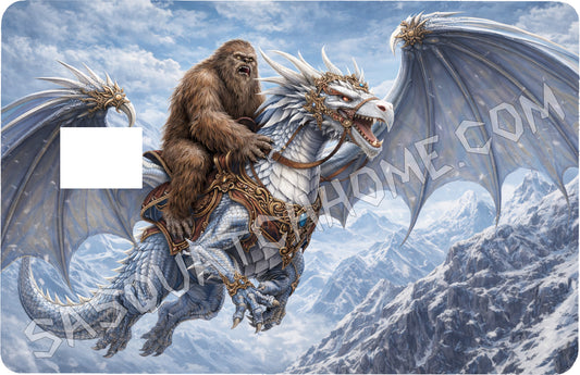 Durable Bigfoot 29 Vinyl Credit Debit Card Skin Cover - Squatch on Big Dragon