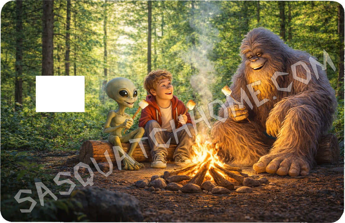 Durable Bigfoot 32 Vinyl Credit Debit Card Skin Cover - Squatch, boy, alien