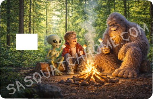 Durable Bigfoot 32 Vinyl Credit Debit Card Skin Cover - Squatch, boy, alien