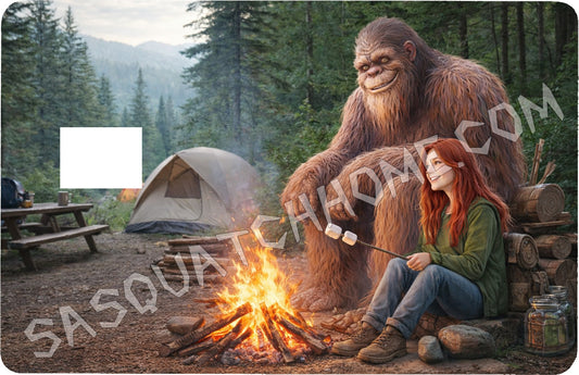 Durable Bigfoot 34 Vinyl Credit Debit Card Skin Cover - Squatch & Girl