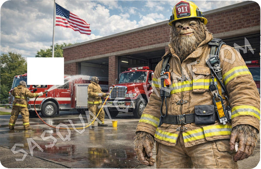 Durable Bigfoot 37 Vinyl Credit Debit Card Skin Cover - Fireman