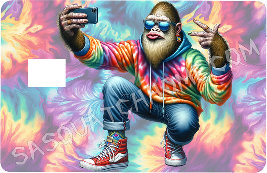 Durable Bigfoot 3 Vinyl Credit Debit Card Skin Cover - Sasquatch Selfie