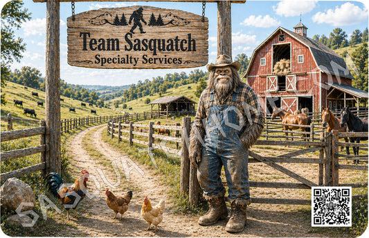 Durable Bigfoot 51 Vinyl Credit Debit Card Skin Cover - Farmer Bigfoot