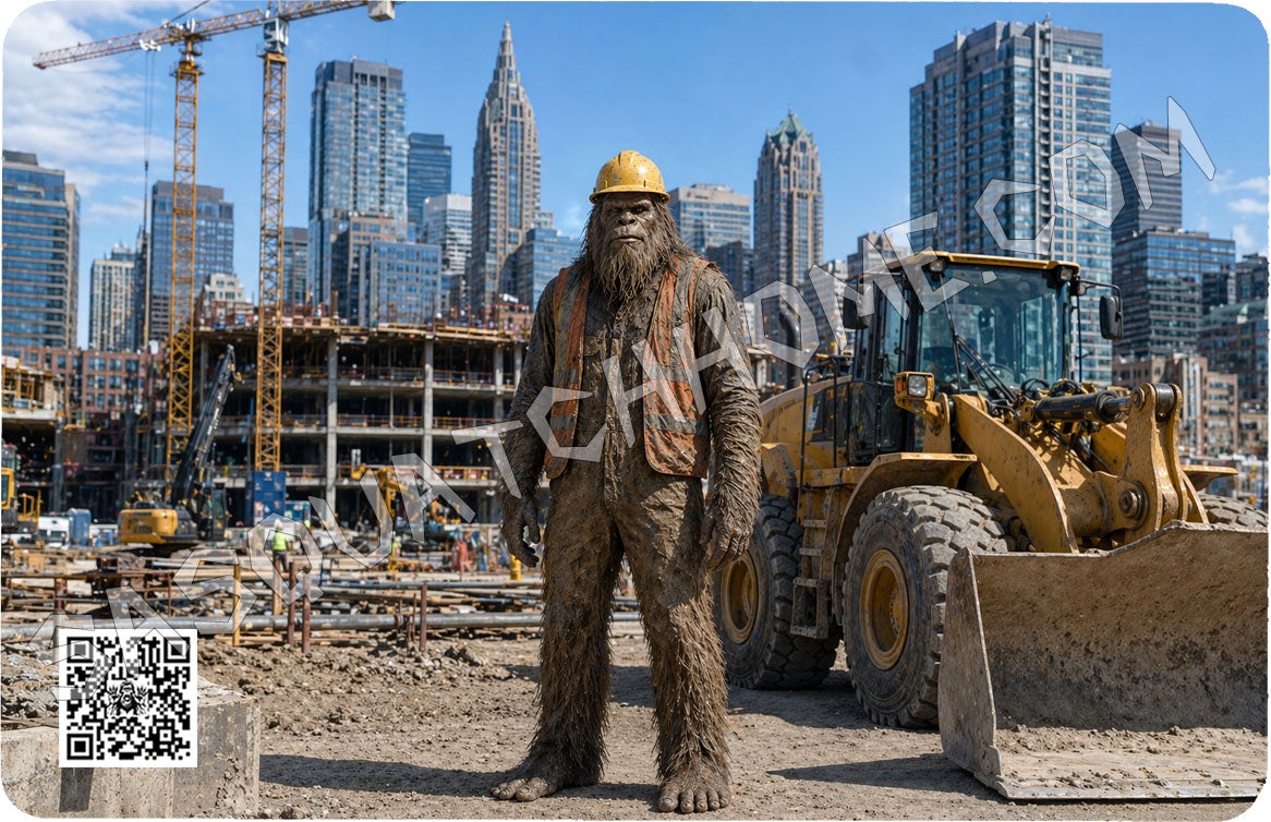 Durable Bigfoot 69 Vinyl Credit Debit Card Skin Cover - Construction