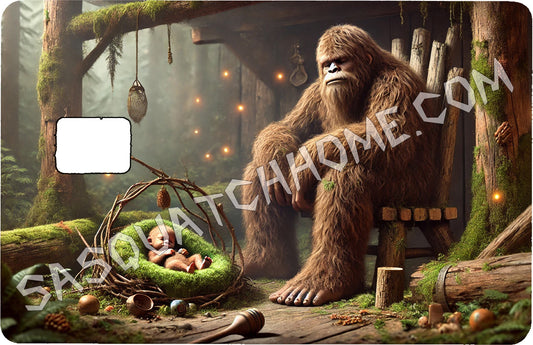 Durable Bigfoot 6 Vinyl Credit Debit Card Skin Cover - Sasquatch Babysit Baby