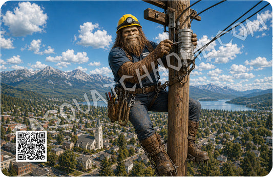 Durable Bigfoot 86 Vinyl Credit Debit Card Skin Cover - Lineman