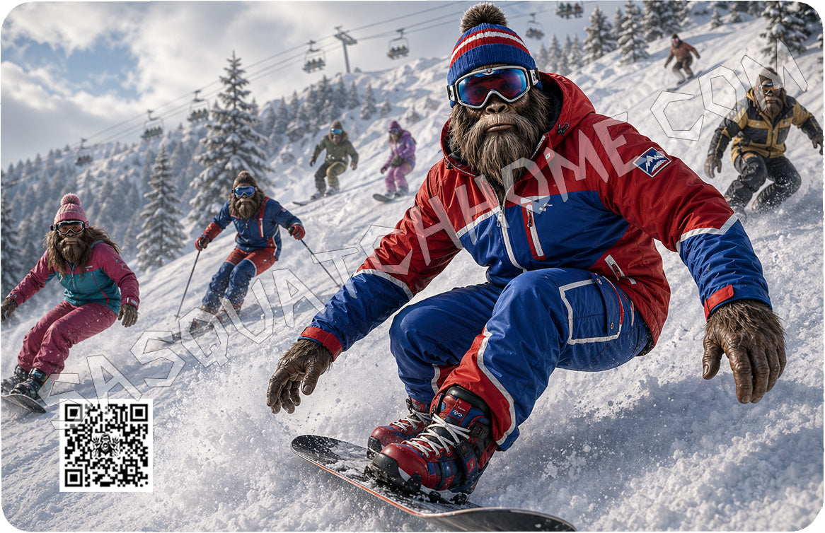 Durable Bigfoot 91 Vinyl Credit Debit Card Skin Cover - Snowboarding
