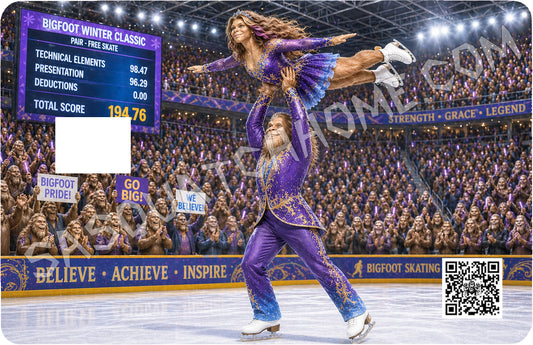 Durable Bigfoot 96 Vinyl Credit Debit Card Skin Cover - Figure Skating