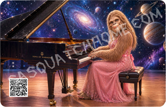 Durable Bigfoot 98 Vinyl Credit Debit Card Skin Cover - Piano Player