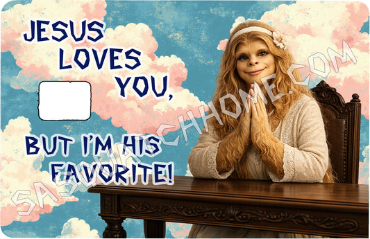 Durable Bigfoot 9 Vinyl Credit Debit Card Skin Cover -  Sasquatch Jesus Loves you Female