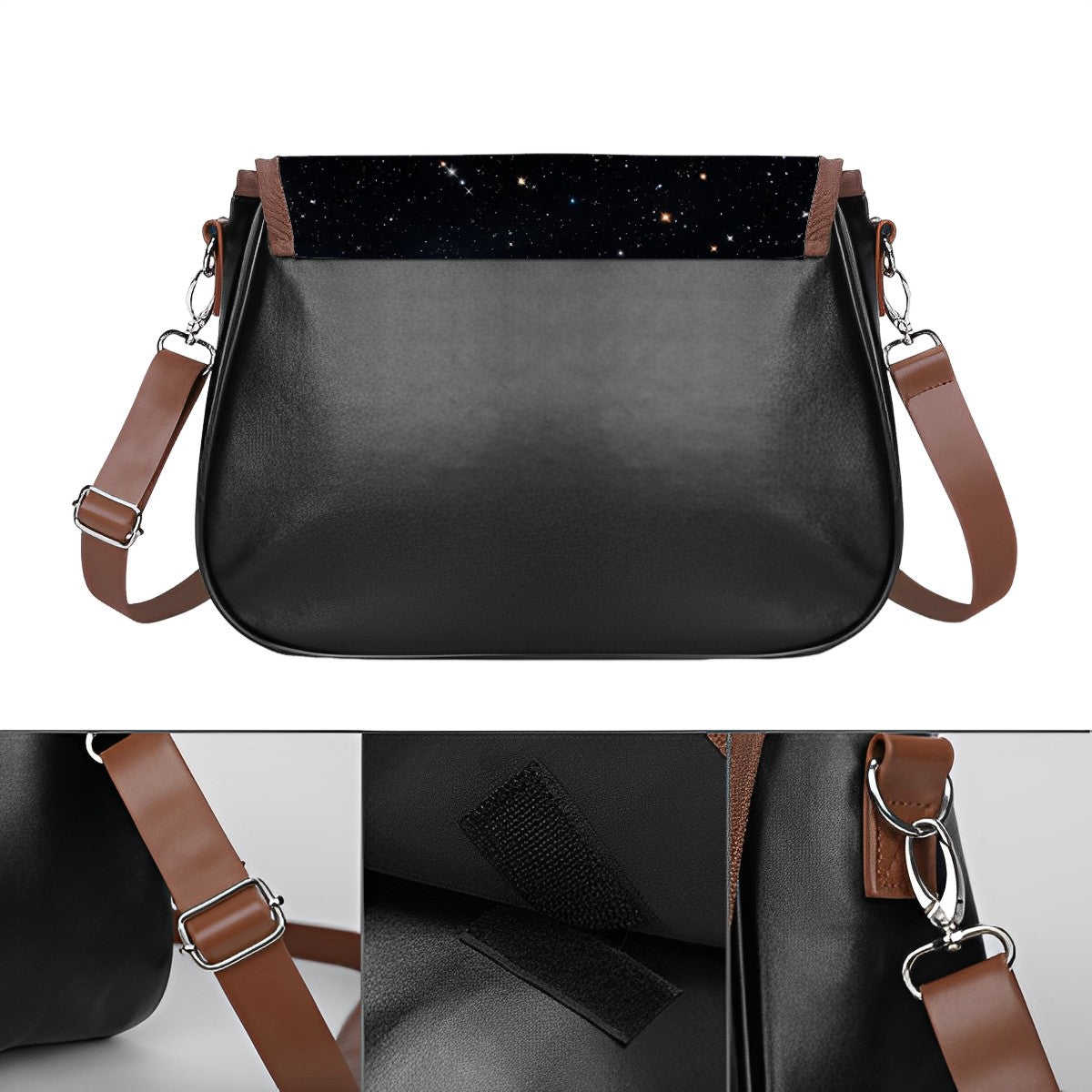 Black Hole, Leather Shoulder Bag / Purse